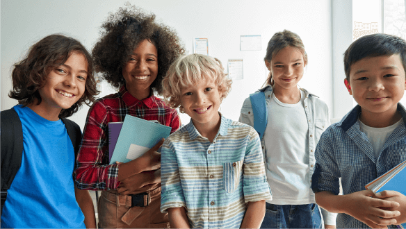 Primary students from different countries engaged in MCE classroom learning